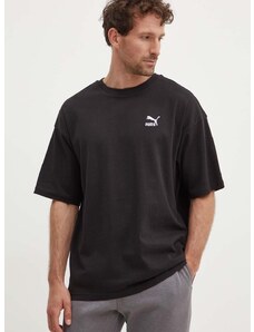 Bavlněné tričko Puma BETTER CLASSICS černá barva, s aplikací, 679188