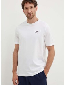 Bavlněné tričko Puma bílá barva, s aplikací, 679187