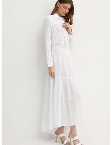 Bavlněné šaty Pinko bílá barva, maxi, 103728 A1XP