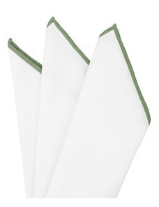 BUBIBUBI Bílý kapesníček do saka se zeleným lemem