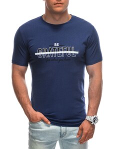 EDOTI Pánské tričko s potiskem S1947 - tmavě modré