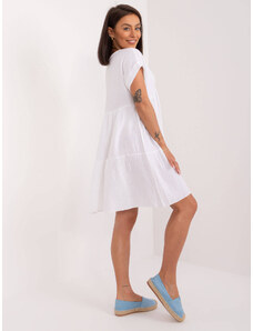 Factory Price Bílé bavlněné rozšířené šaty (6873)