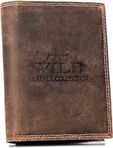 Always Wild světle hnědá kožená peněženka bez zapínání A203