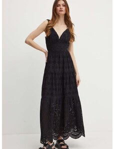 Bavlněné šaty Guess PALMA černá barva, maxi, W4GK46 WG571