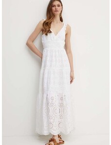 Bavlněné šaty Guess PALMA bílá barva, maxi, W4GK46 WG571
