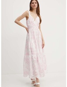 Bavlněné šaty Guess PALMA růžová barva, maxi, W4GK46 WG571