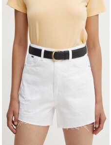 Džínové šortky Pepe Jeans A-LINE SHORT UHW dámské, bílá barva, hladké, high waist, PL801112TC1