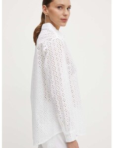 Bavlněná košile Dkny bílá barva, regular, s klasickým límcem, DJ4W2004