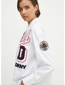 Bavlněná košile Dkny HEART OF NY bílá barva, relaxed, s klasickým límcem, D2B4A106