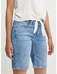 Džínové šortky Pepe Jeans SLIM SHORT MW dámské, hladké, medium waist, PL801120MN7