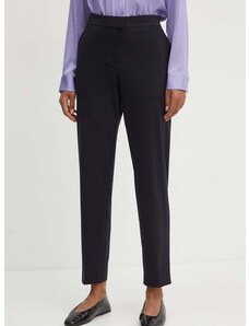 Kalhoty BOSS dámské, černá barva, fason cargo, medium waist, 50523908