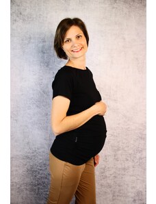 Těhotenské tričko Ella 2v1 Oriclo rostoucí černé