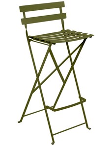 Zelená kovová skládací barová židle Fermob Bistro - odstín pesto