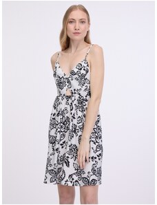 Bílo-černé dámské květované šaty ONLY Kiera - Dámské