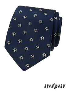 Tmavě modrá kravata s motivem fotbal Avantgard 561-81167