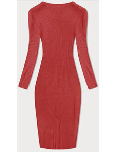 NEW COLLECTION Červené tužkové šaty s dlouhými rukávy (MM98012)