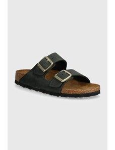 Nubukové pantofle Birkenstock Arizona zelená barva, 1028030