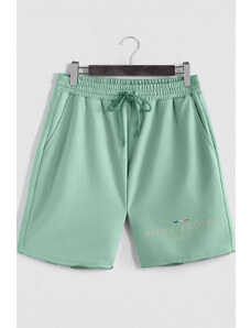Šortky, Barva Světle Zelená, s Potiskem Saint Tropez Riviera
