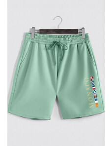 Šortky, Barva Světle Zelená, s Potiskem Monte Carlo