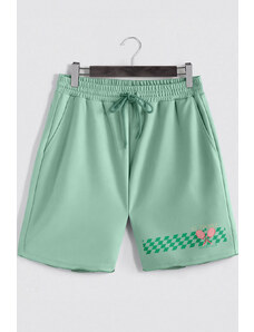 Šortky, Barva Světle Zelená, s Potiskem St. Tropez Tennis Club