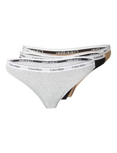 Calvin Klein Underwear Tanga velbloudí / šedý melír / černá / bílá
