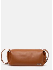 Kožená kabelka Sunnei hnědá barva, MACCWBAG002