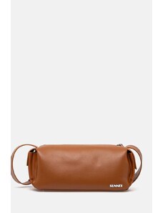 Kožená kabelka Sunnei hnědá barva, MACCWBAG002