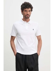 Bavlněné polo tričko Polo Ralph Lauren bílá barva, 710666998