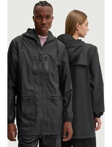 Bunda Rains Cargo Long Jacket W3 černá barva, přechodná, 12060-01
