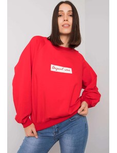 MladaModa Oversize mikina Hariette bez kapuce červená