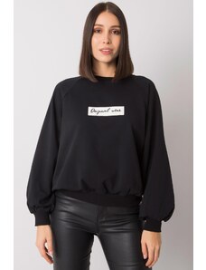 MladaModa Oversize mikina Hariette bez kapuce černá