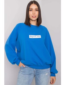 MladaModa Oversize mikina Hariette bez kapuce královská modrá