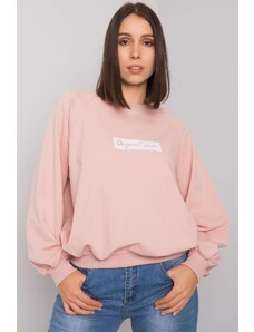 MladaModa Oversize mikina Hariette bez kapuce pudrově růžová