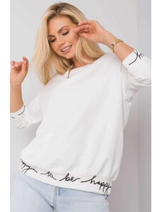 MladaModa Oversize mikina Charliza s nápisy na patentech barva ecru