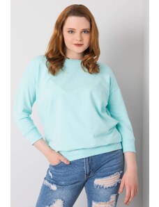 MladaModa Oversize mikina Charliza s nápisy na patentech mentolová