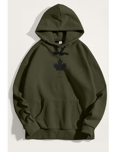 Mikina s Kapucí, Barva Khaki, s Potiskem Ottawa Canada