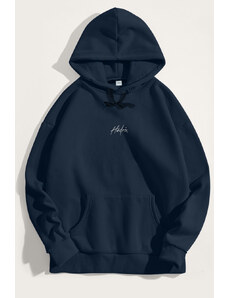 Mikina s Kapucí, Barva Modrá, s Potiskem Minimal Hedrix Logo