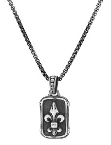 Manoki Pánský ocelový náhrdelník Fleur-de-Lis