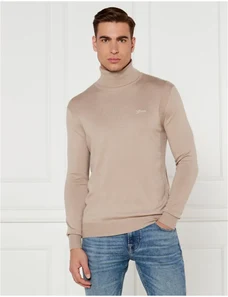 GUESS Rolák EBENEZER | Slim Fit |s příměsí hedvábí