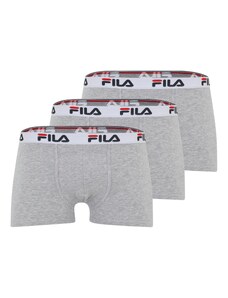 FILA Boxerky světle šedá / šedý melír / krvavě červená / černá