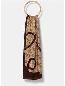 Šátek Guess FOULARD hnědá barva, AW5246 SIL30