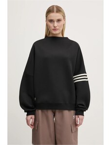 Mikina adidas Originals Neuclassics dámská, černá barva, s aplikací, JI8520