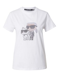 Karl Lagerfeld Tričko 'Ikon' béžová / černá / bílá