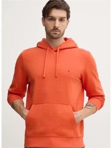 Bavlněná mikina Tommy Hilfiger pánská, černá barva, s kapucí, melanžová, MW0MW37235