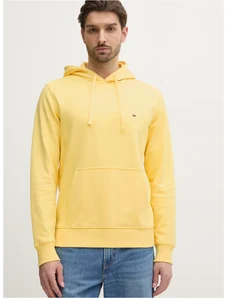 Bavlněná mikina Tommy Hilfiger pánská, černá barva, s kapucí, melanžová, MW0MW37235