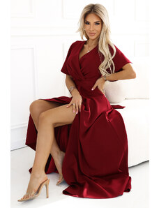 Splývavé šaty s rukávem Jeniffer, Bordo
