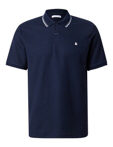 JACK & JONES Tričko 'JJEAustin' noční modrá / bílá