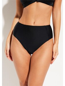 bonprix Bikinové kalhotky s vysokým pasem a vysoko vykrojeným střihem Černá