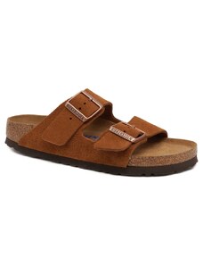 Birkenstock Kůžoné pantofle Arizona SFB VL Mink | narrow fit soft footbed