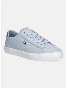 Tenisky Tommy Hilfiger VULC CANVAS LACE UP SNEAKER modrá barva, FW0FW08647